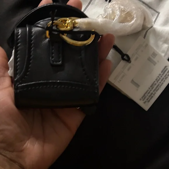 Authentic Moschino Black and Gold AirPod Case with Chain